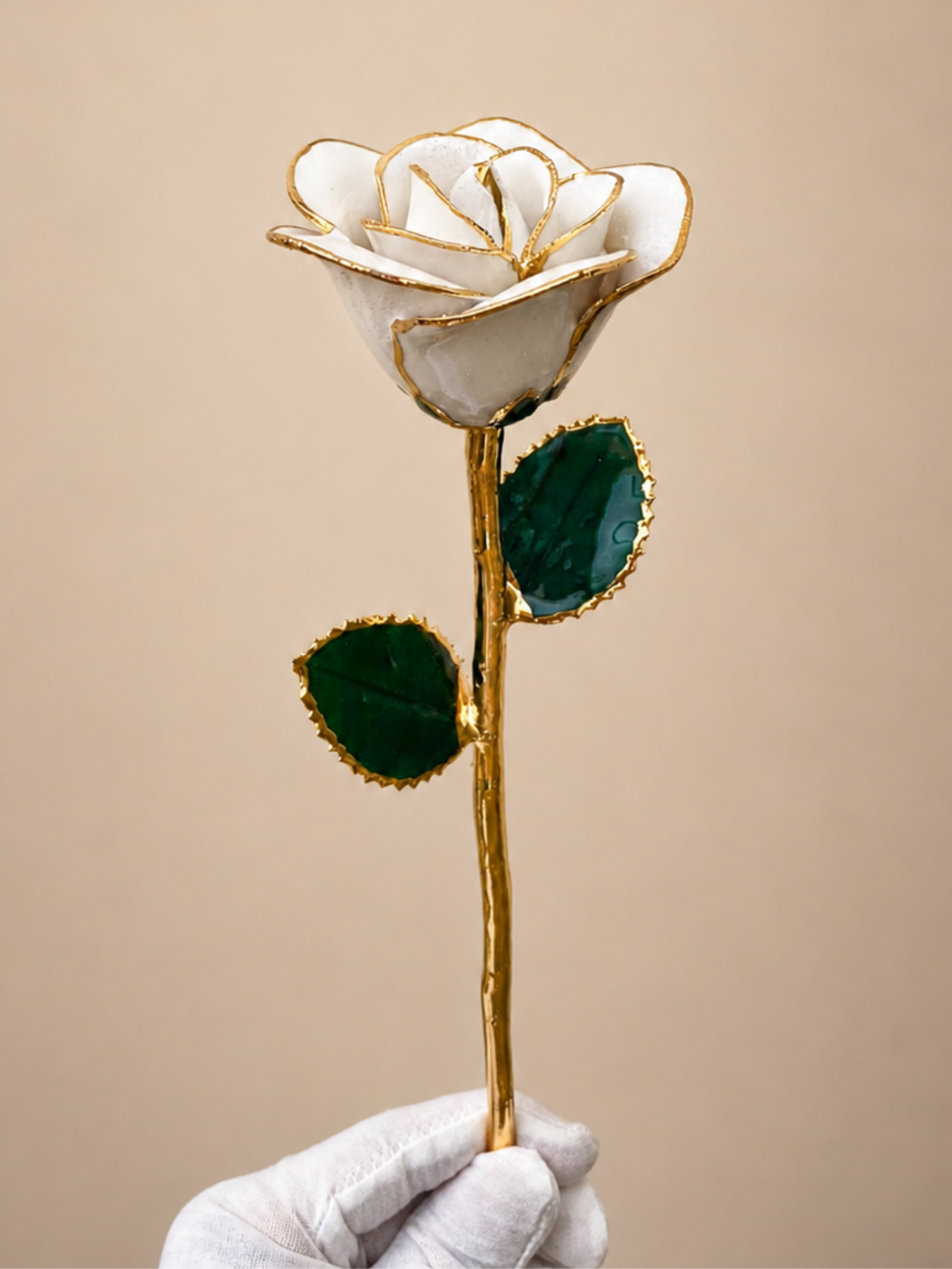 Luxury White Glitter Rose